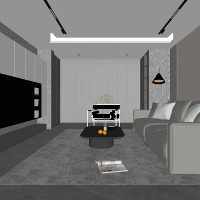 现代客厅 无主灯客厅 沙发组合 茶几组合 饰品摆件