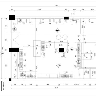 服装定制店施工图和效果图