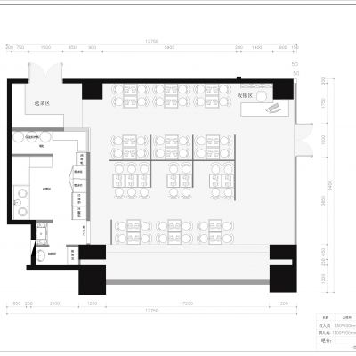 时尚餐饮店CAD施工图