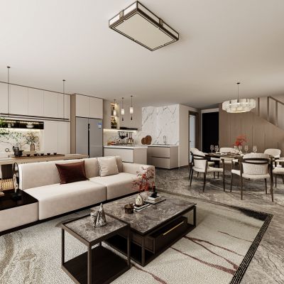 新中式客餐厅，客餐厅