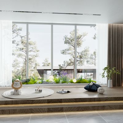 3d现代室内小景组合 别墅阳台 简约隔断造型 阳台柜子 鞋柜