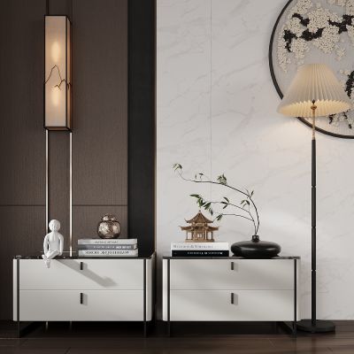 新中式床头柜 边几角几 饰品摆件