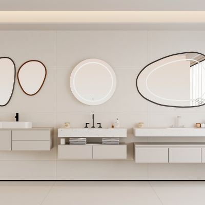 现代浴室柜 卫浴柜 镜子 镜柜 卫生间用品 龙头 洗手盆 卫浴摆件