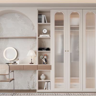 现代书桌柜 写字桌 书籍 展示柜 衣柜 书柜衣柜一体柜