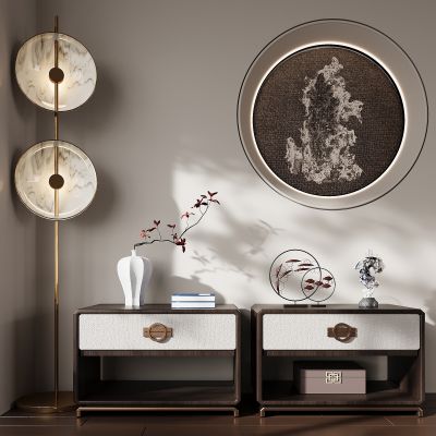 新中式床头柜 边几角几 饰品摆件