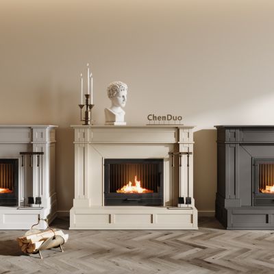 欧式壁炉组合 壁炉 火炉 柴火 木柴