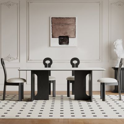 中古风实木餐桌