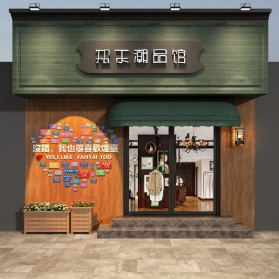 服装店门头_美式门头_美式服装店门头_网红打卡墙_网红墙_门头设计_门头