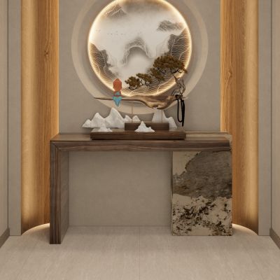 新中式走廊弧形端景玄关