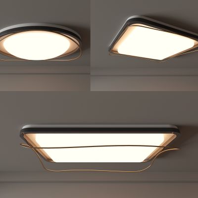 3d现代吸顶灯 圆形吸顶灯 卧室灯 艺术造型灯具 时尚客厅灯模型组合