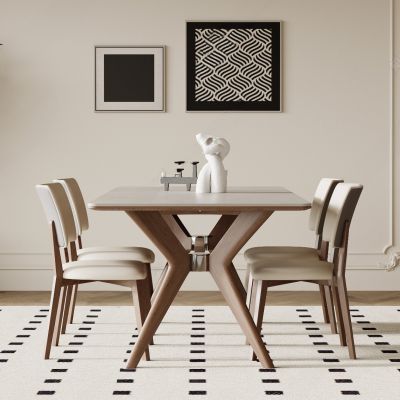 中古风实木餐桌