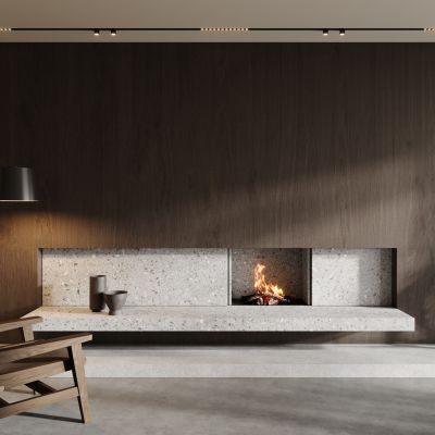 现代壁炉 火炉 柴火 木柴 休闲椅 雕塑 落地灯