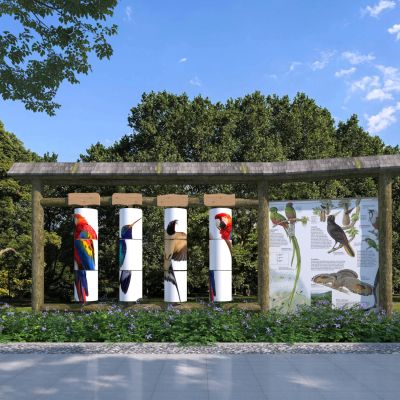 现代儿童科普宣传栏3D模型