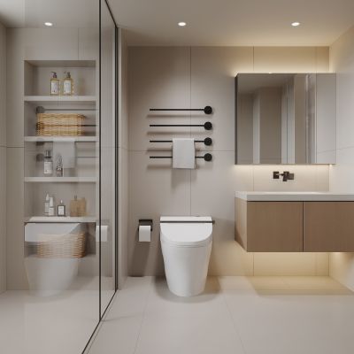 现代奶油风卫生间_浴室