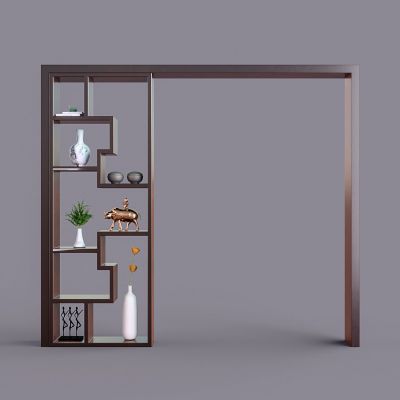 中式红木隔断博古架