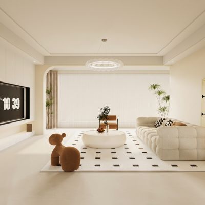 现代奶油风客厅