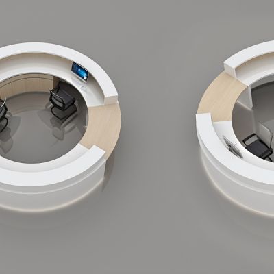 现代接待台_商场服务台_圆形服务台