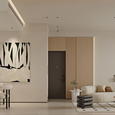 现代奶油风客餐厅