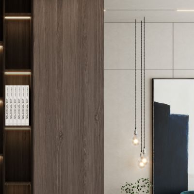 意式奶油原木风入户原石隔断玄关