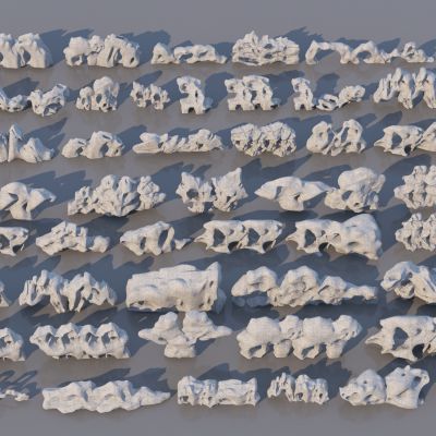 新中式太湖石集合3D模型