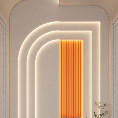 奶油诧寂风走廊斯卡帕叠级端景玄关