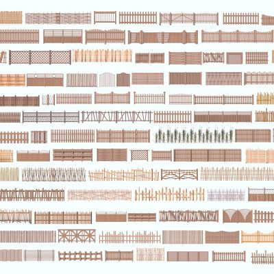 中式栅栏3D模型