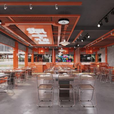 工业风快餐店 烤肉店
