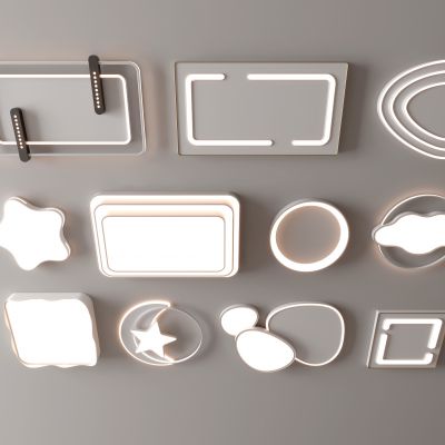 现代吸顶灯 方形吸顶灯 圆形 几何 超薄  卧室 客厅 儿童房 简约