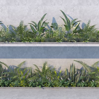 现代植物组合 植物造景3D模型