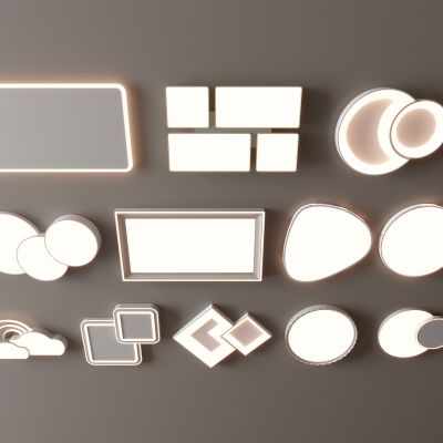 现代吸顶灯  方形吸顶灯 圆形吸顶灯 几何形 超薄  卧室 客厅 简约