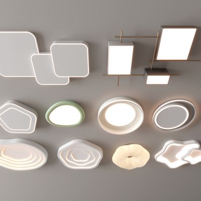 现代吸顶灯 方形吸顶灯 圆形 几何 超薄  卧室 客厅 儿童房 简约