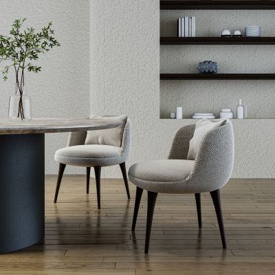 现代餐桌椅模型