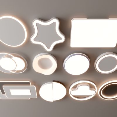 现代吸顶灯 方形吸顶灯 圆形 几何 超薄  卧室 客厅 儿童房 简约