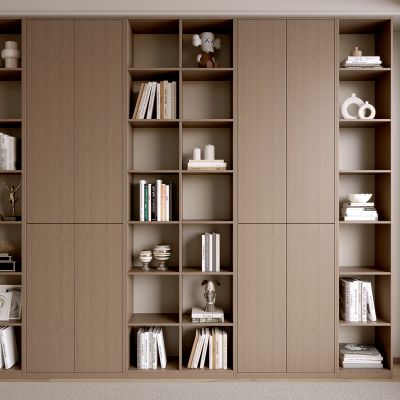 现代书柜 装饰柜 现代书柜 书籍组合 书架 摆件 装饰摆件 开放实木书柜
