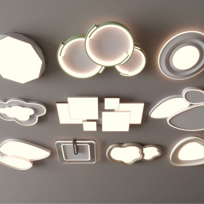 现代吸顶灯 方形吸顶灯 圆形 几何 超薄  卧室 客厅 儿童房 简约