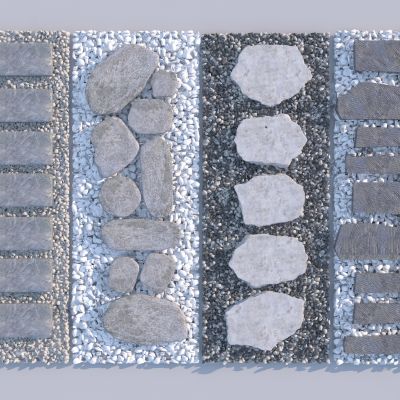 新中式青石板汀步_景观园路_园林铺装_小径_碎石步道