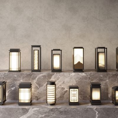 新中式景观灯 现代户外灯 景观灯组合 草坪 草地路灯 花园室外 庭院灯