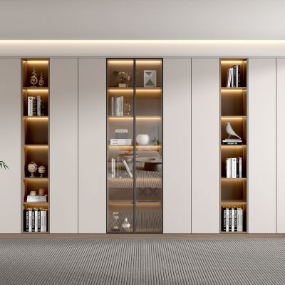 现代书柜 装饰柜 现代书柜 书籍组合 书架 摆件 装饰摆件 开放实木书柜
