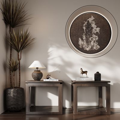 新中式床头柜 摆件