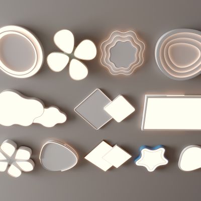 现代吸顶灯 方形吸顶灯 圆形 几何 超薄  卧室 客厅 儿童房 简约