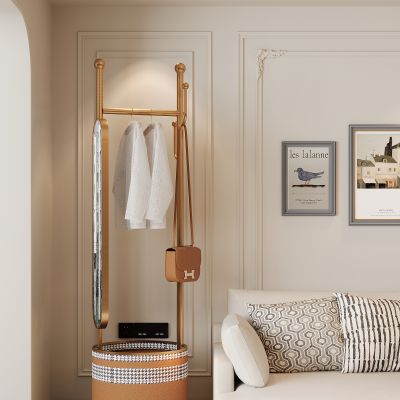 现代挂衣架 衣服  衣架 衣帽架 镜子 挂画