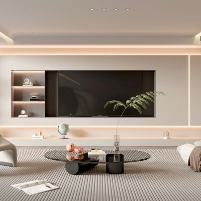 现代家居客厅 电视背景墙 简约客厅 现代茶几组合 沙发 电视柜 极简客厅