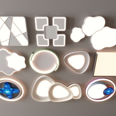 现代吸顶灯 方形吸顶灯 圆形 几何 超薄  卧室 客厅 儿童房 简约