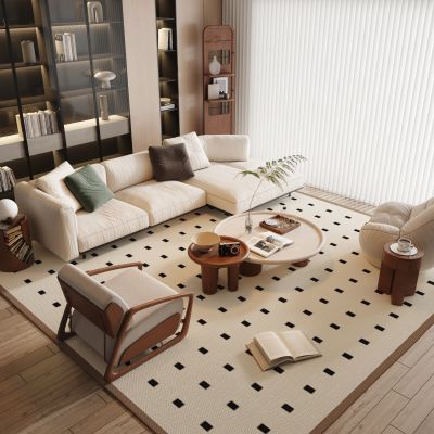 现代中古风沙发茶几组合