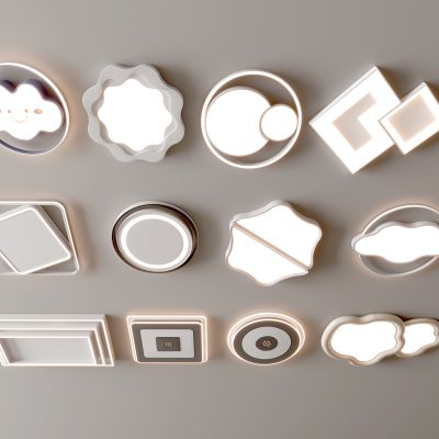 现代吸顶灯 方形吸顶灯 圆形 几何 超薄  卧室 客厅 儿童房 简约