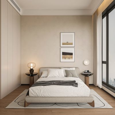 现代奶油风卧室