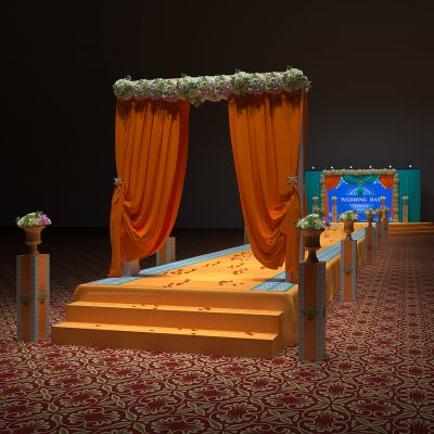 东南亚婚礼舞台3D模型