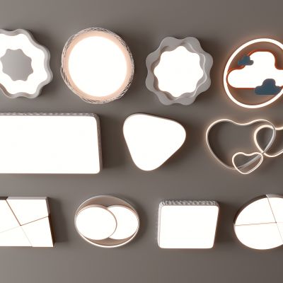 现代吸顶灯 方形吸顶灯 圆形 几何 超薄  卧室 客厅 儿童房 简约