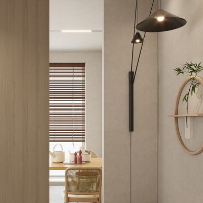 奶油诧寂原木风入户隔断玄关