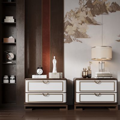 新中式床头柜 摆件